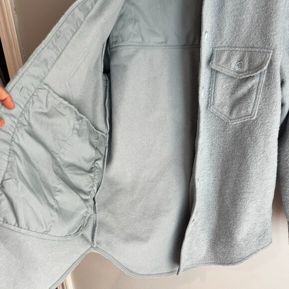 Joie Womens Fleece Shacket Fuzzy Button Down Oversized XTRA-SMALL Baby Blue - Picture 4 of 11